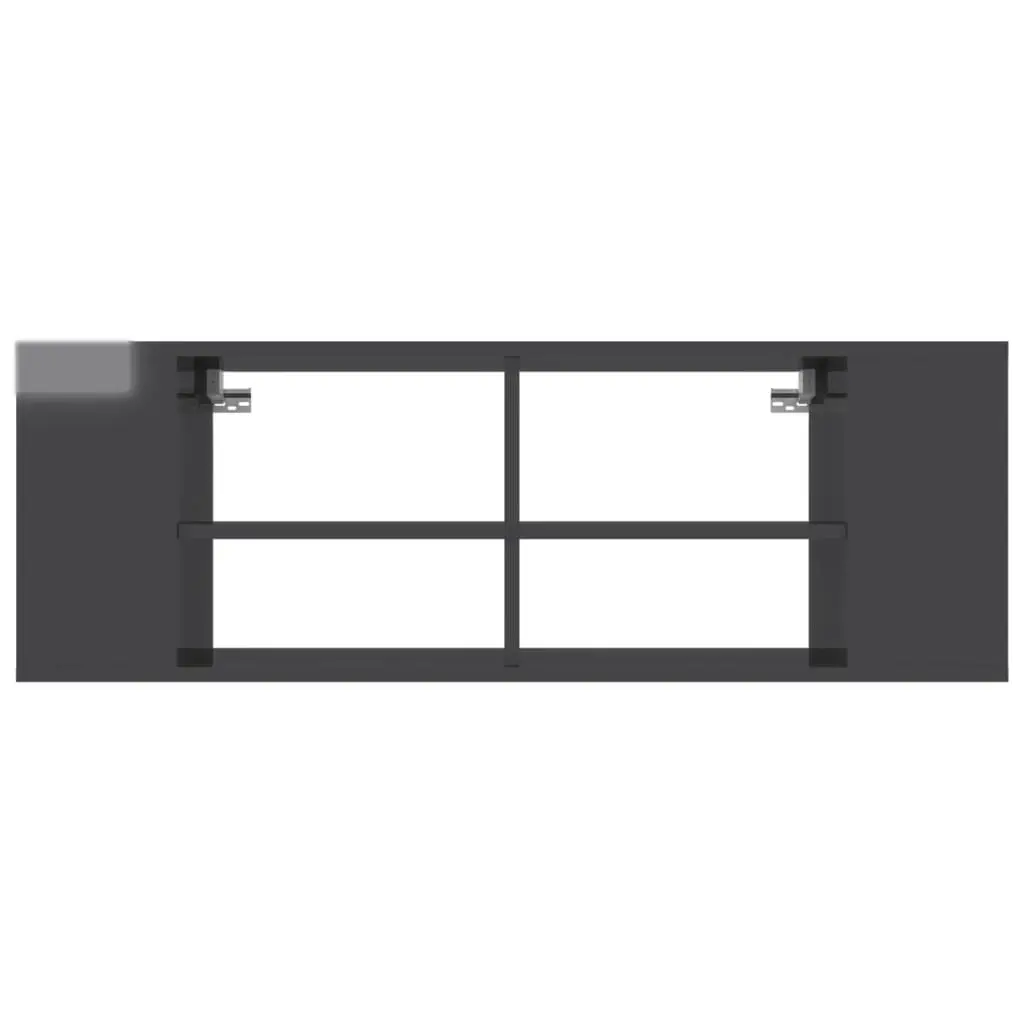 Wall-Mounted TV Cabinet High Gloss Grey 102x35x35 cm Engineered Wood 806246