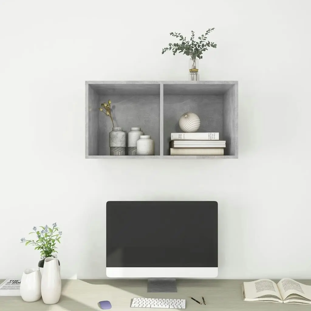 Wall-mounted TV Cabinet Concrete Grey 37x37x72 cm Engineered Wood 805475