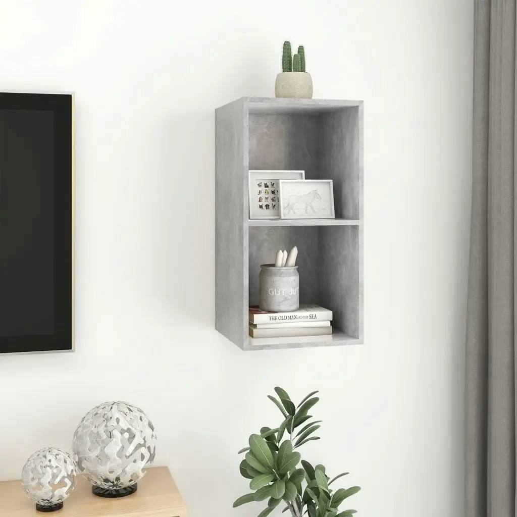 Wall-mounted TV Cabinet Concrete Grey 37x37x72 cm Engineered Wood 805475