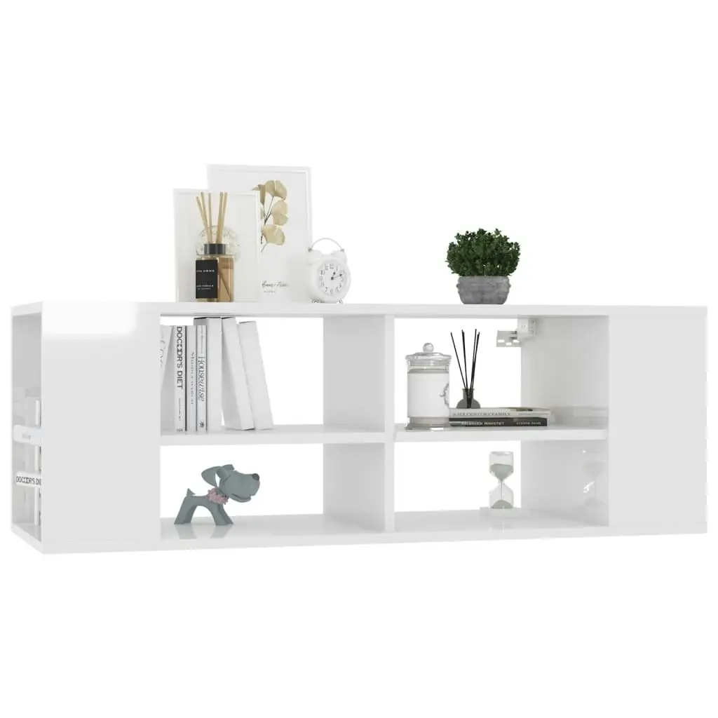 Wall-Mounted TV Cabinet High Gloss White 102x35x35 cm Engineered Wood 806244