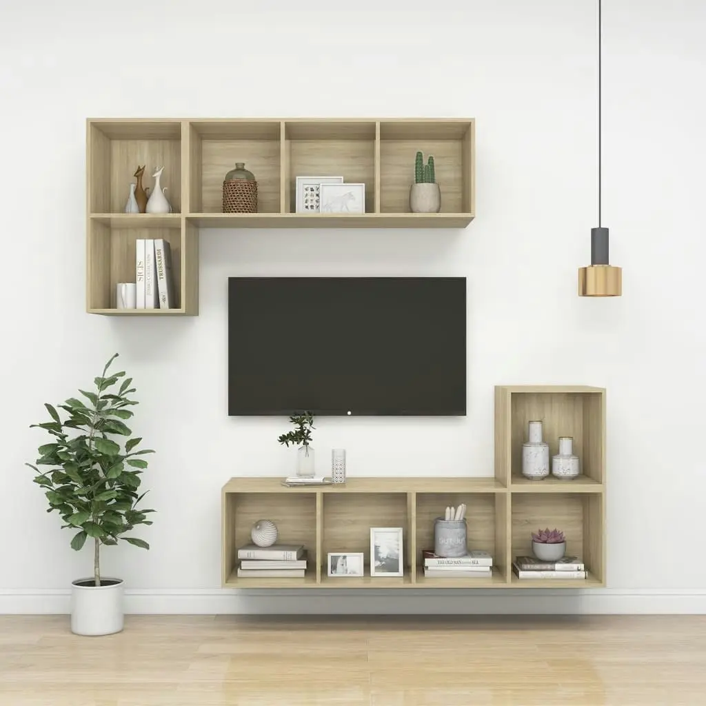 Wall-mounted TV Cabinet Sonoma Oak 37x37x72 cm Engineered Wood 805474