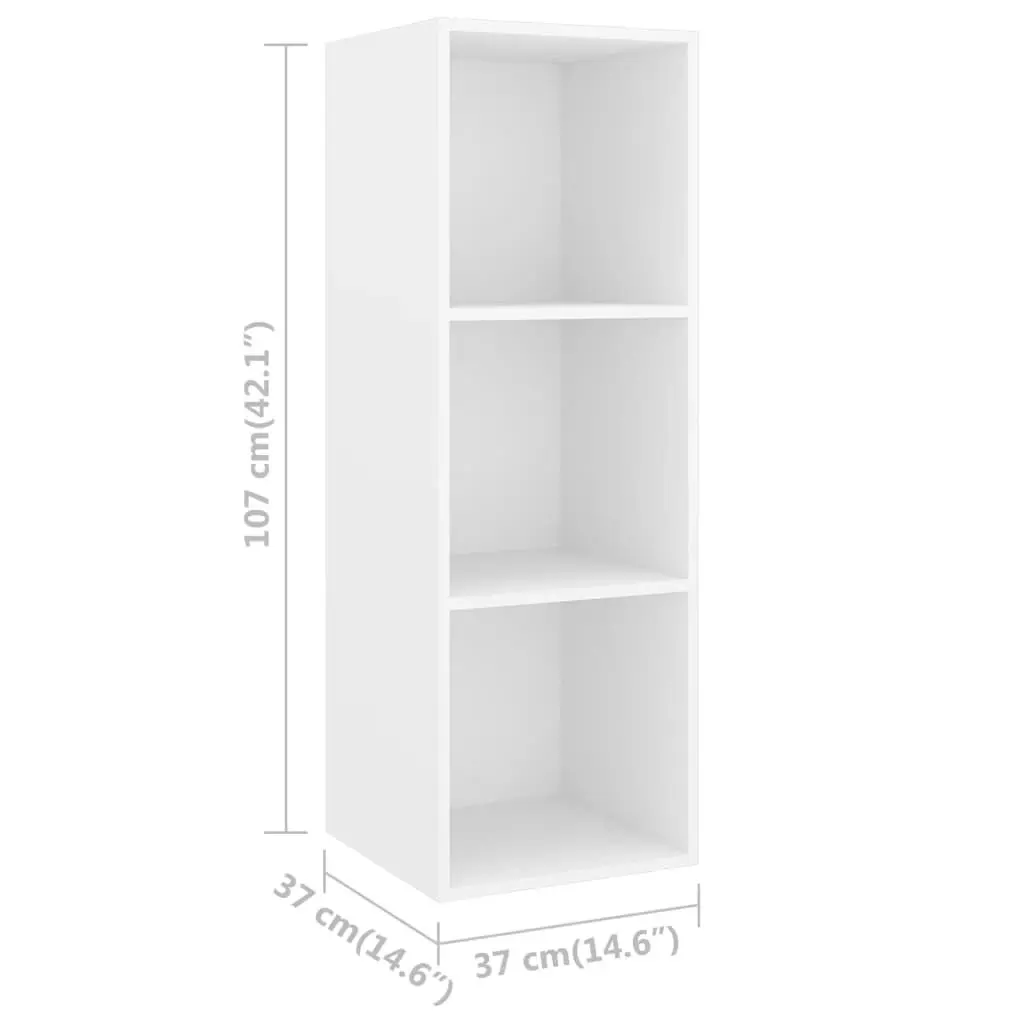 Wall-mounted TV Cabinet White 37x37x107 cm Engineered Wood 805480