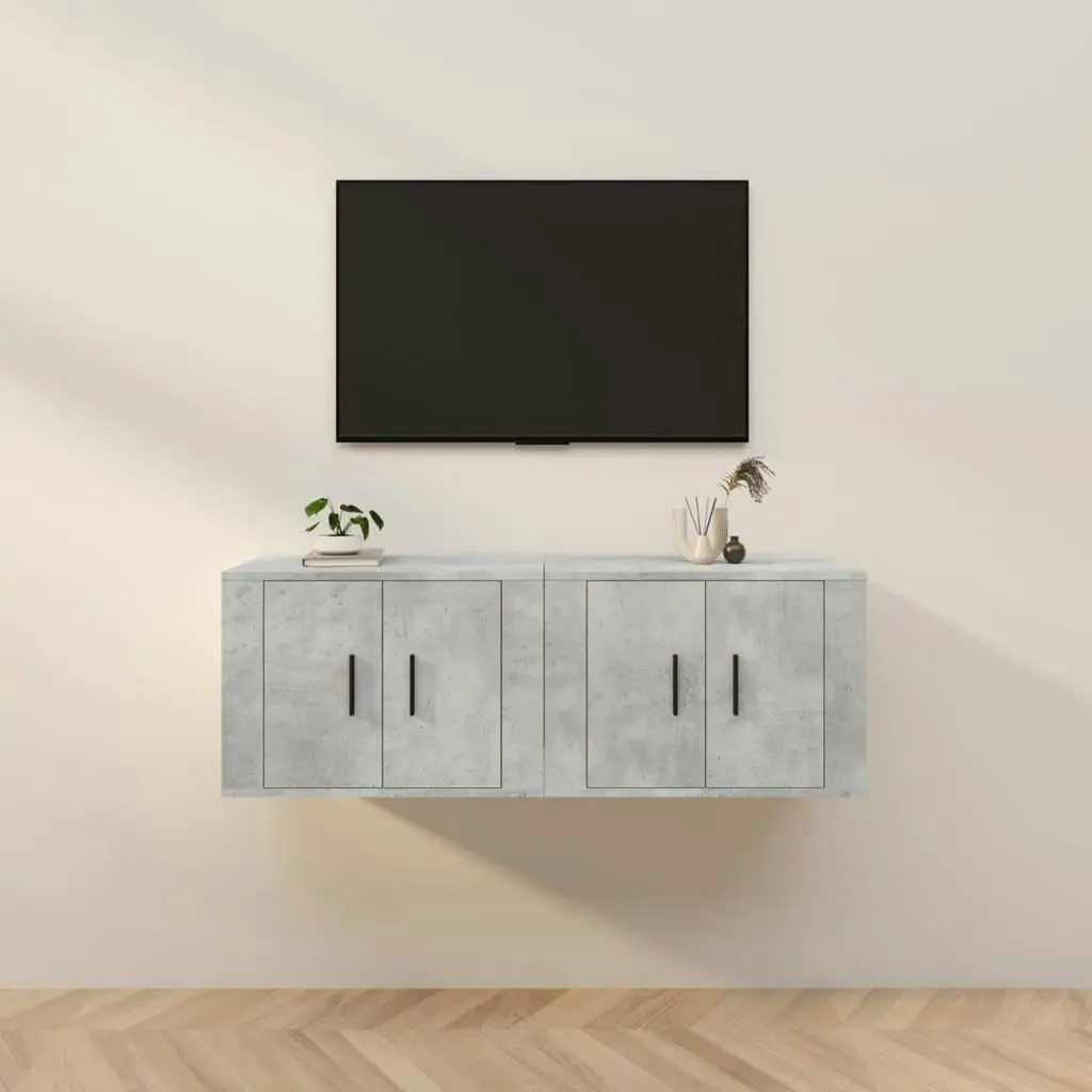 Wall-mounted TV Cabinets 2 pcs Concrete Grey 57x34.5x40 cm 3188338