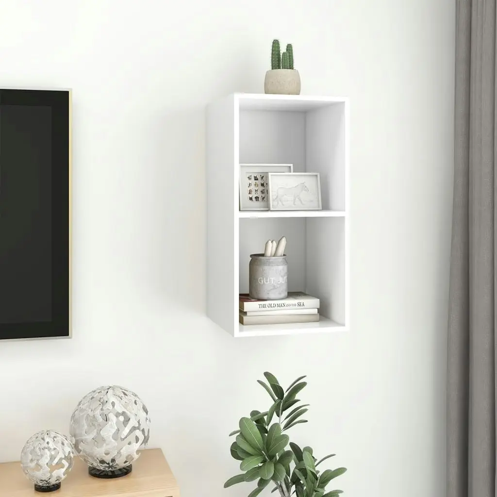 Wall-mounted TV Cabinet White 37x37x72 cm Engineered Wood 805471