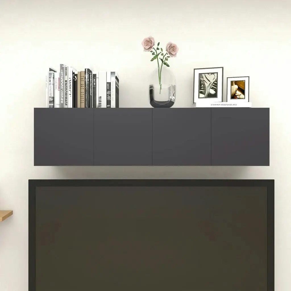 Wall Mounted TV Cabinets 4 pcs Grey 30.5x30x30 cm 804489