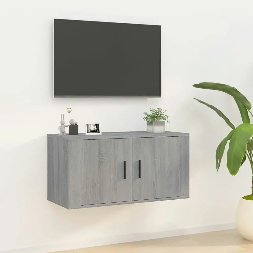 Wall Mounted TV Cabinet Grey Sonoma 80x34.5x40 cm 816630