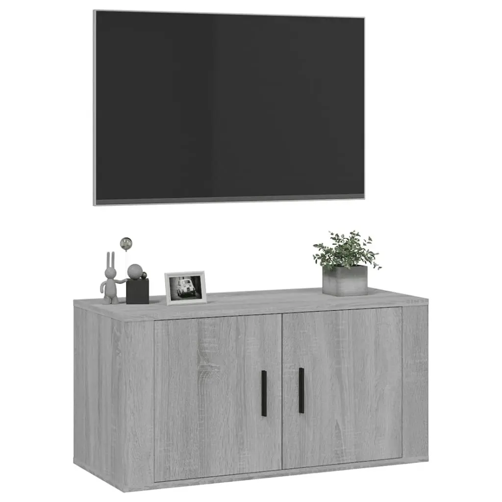 Wall Mounted TV Cabinet Grey Sonoma 80x34.5x40 cm 816630