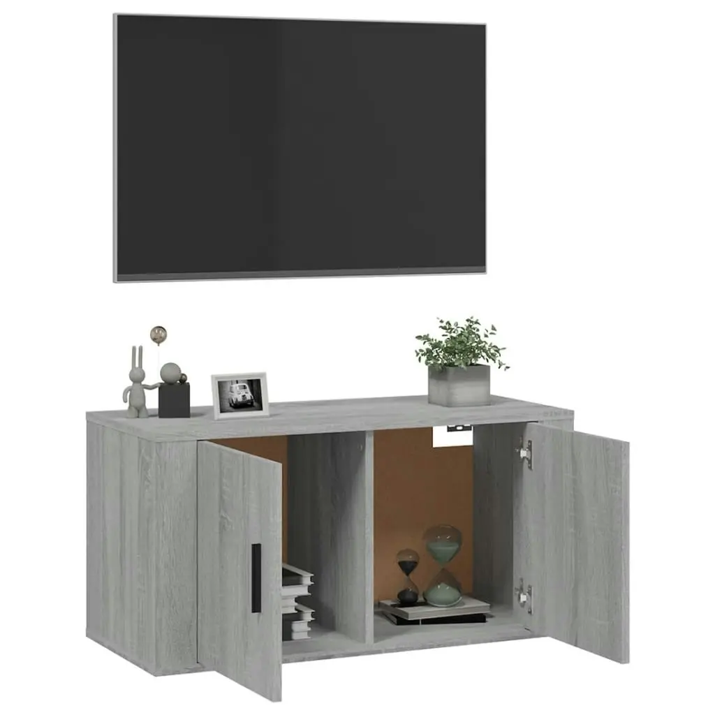 Wall Mounted TV Cabinet Grey Sonoma 80x34.5x40 cm 816630