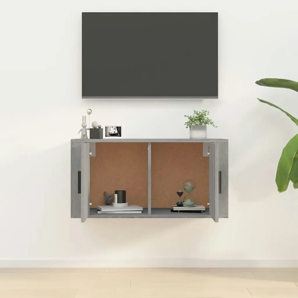 Wall Mounted TV Cabinet Grey Sonoma 80x34.5x40 cm 816630