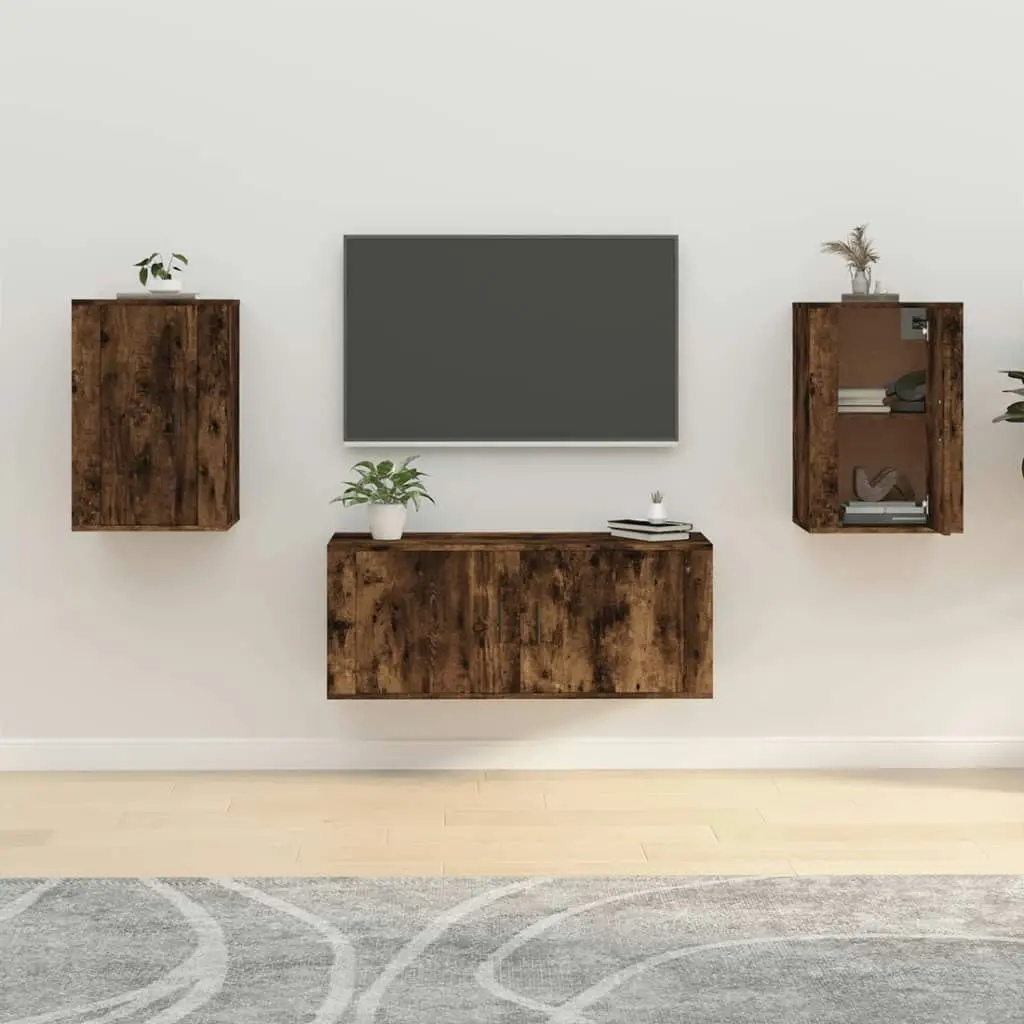 Wall Mounted TV Cabinets 2 pcs Smoked Oak 40x34.5x60 cm 816667