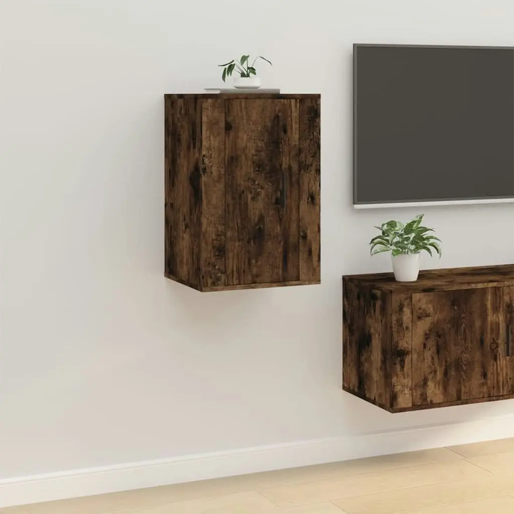 Wall Mounted TV Cabinets 2 pcs Smoked Oak 40x34.5x60 cm 816667