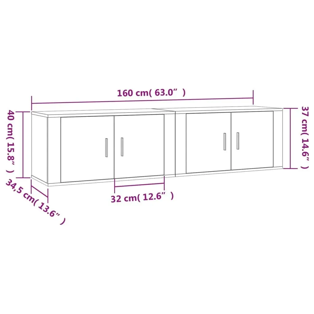 Wall-mounted TV Cabinets 2 pcs Grey Sonoma 80x34.5x40 cm 3188356