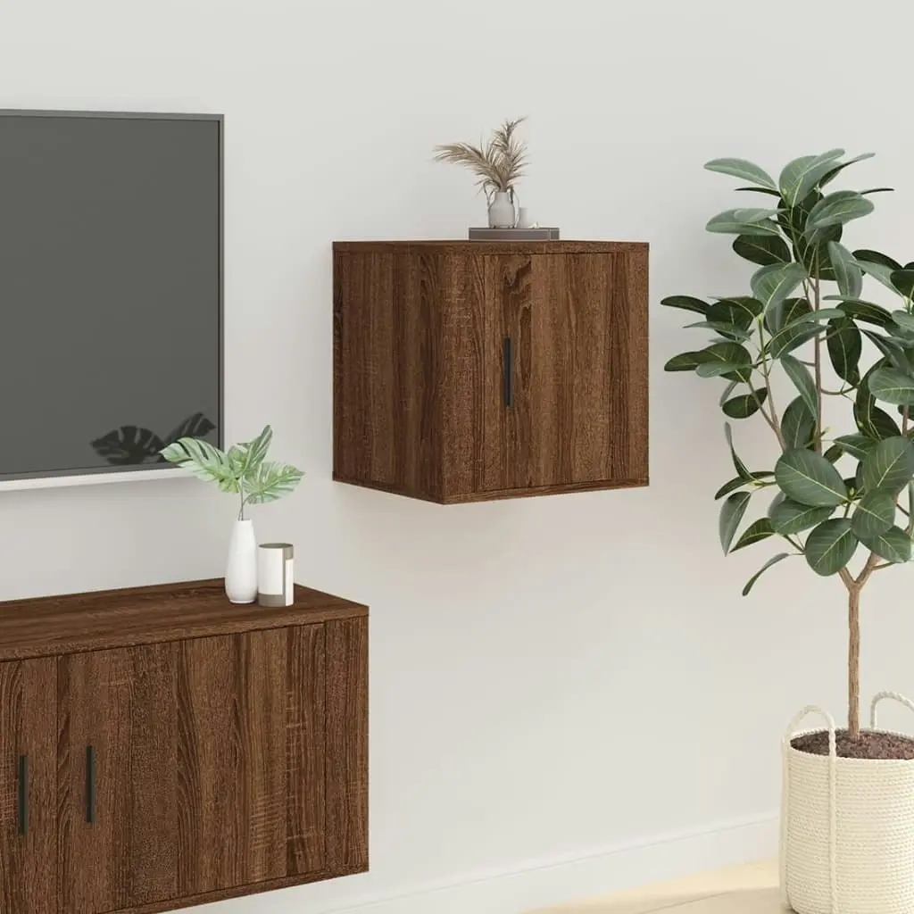 Wall Mounted TV Cabinet Brown Oak 40x34.5x40 cm 816654