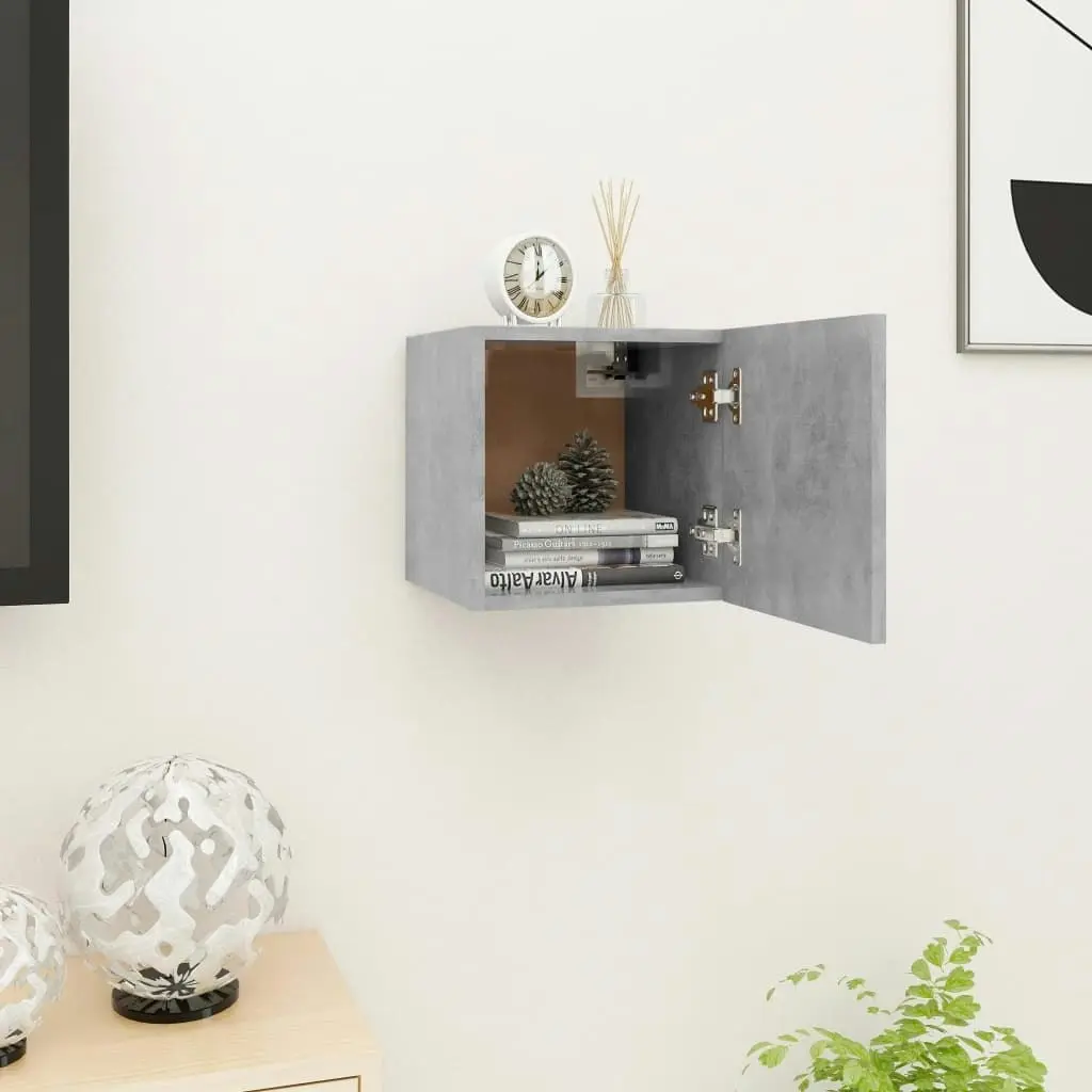 Wall Mounted TV Cabinet Concrete Grey 30.5x30x30 cm 804493