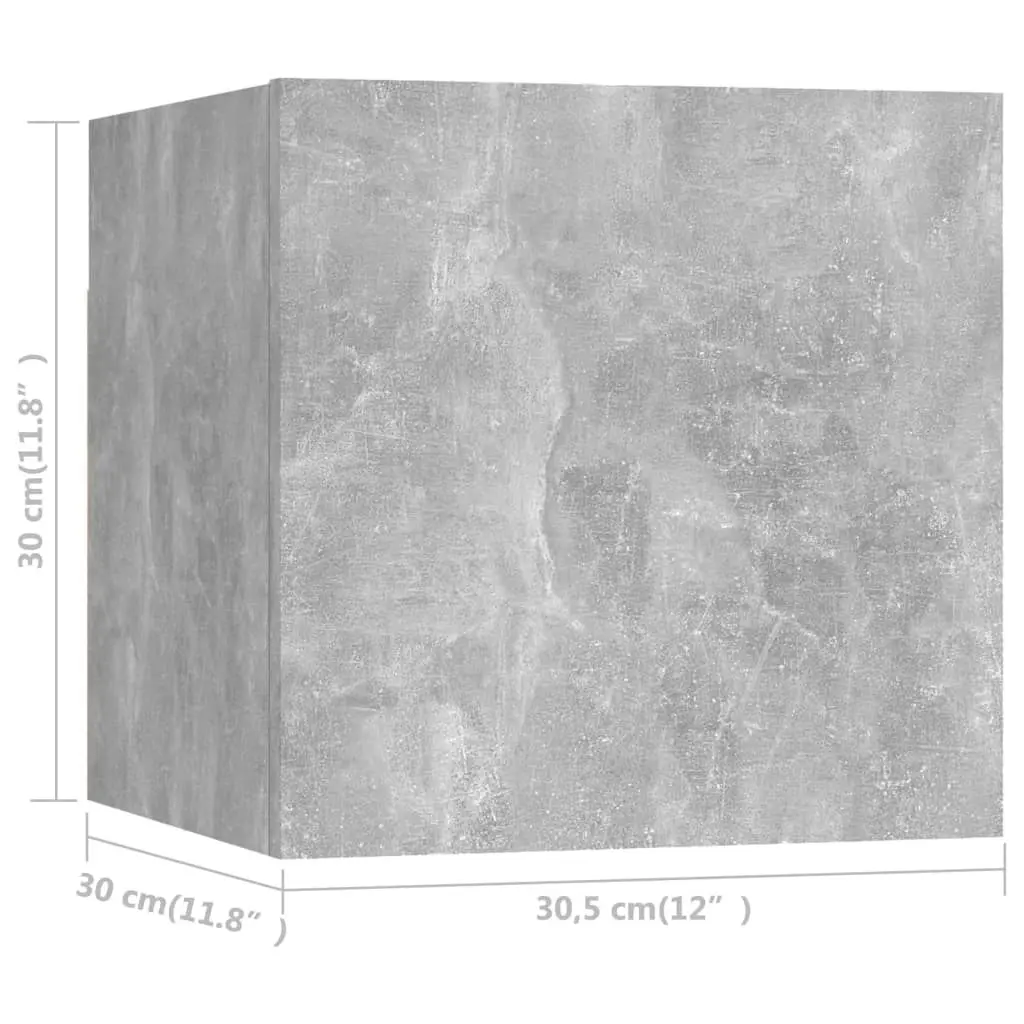 Wall Mounted TV Cabinet Concrete Grey 30.5x30x30 cm 804493