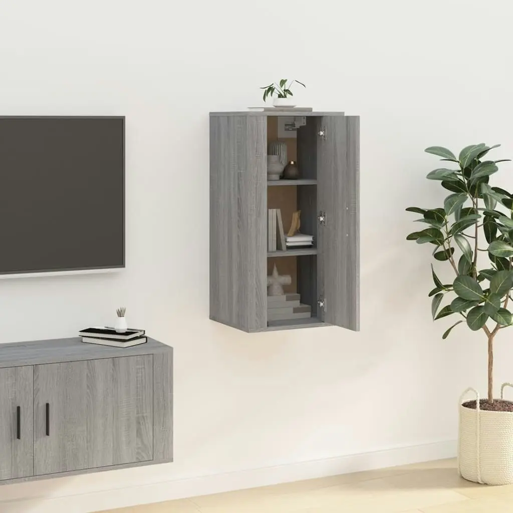 Wall Mounted TV Cabinet Grey Sonoma 40x34.5x80 cm 816678