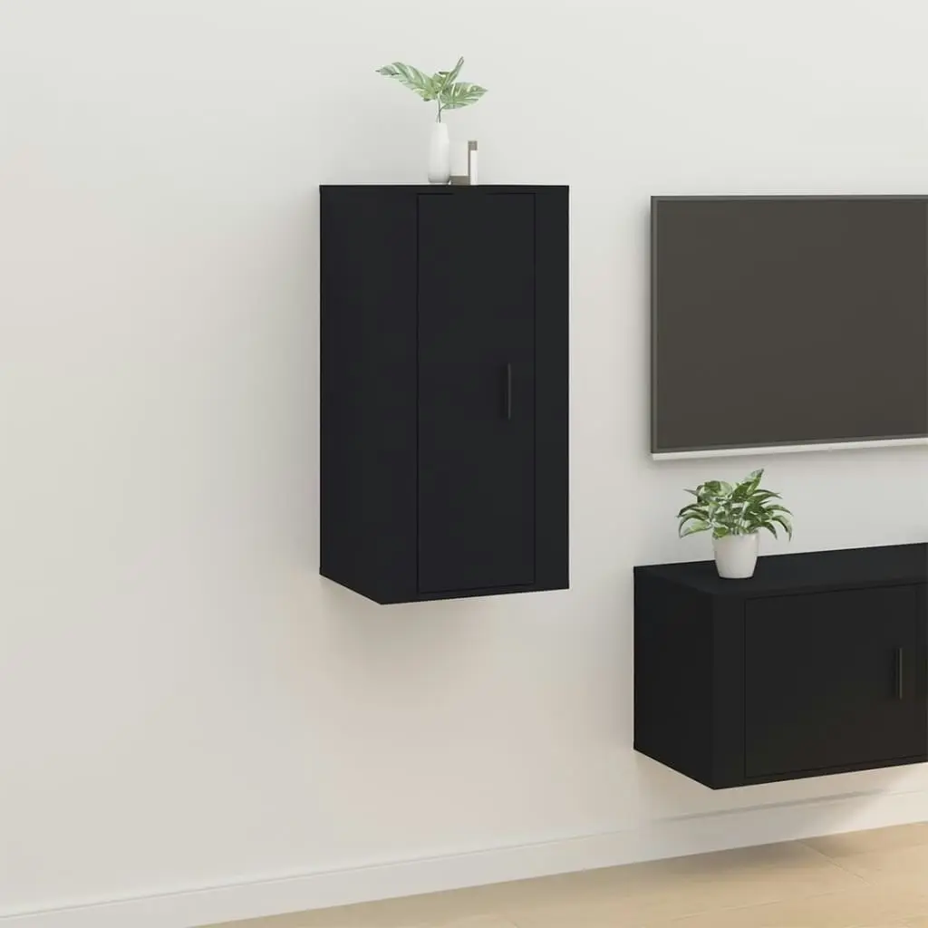 Wall Mounted TV Cabinet Black 40x34.5x80 cm 816673