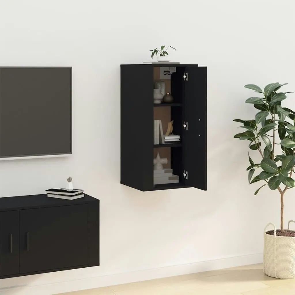 Wall Mounted TV Cabinet Black 40x34.5x80 cm 816673