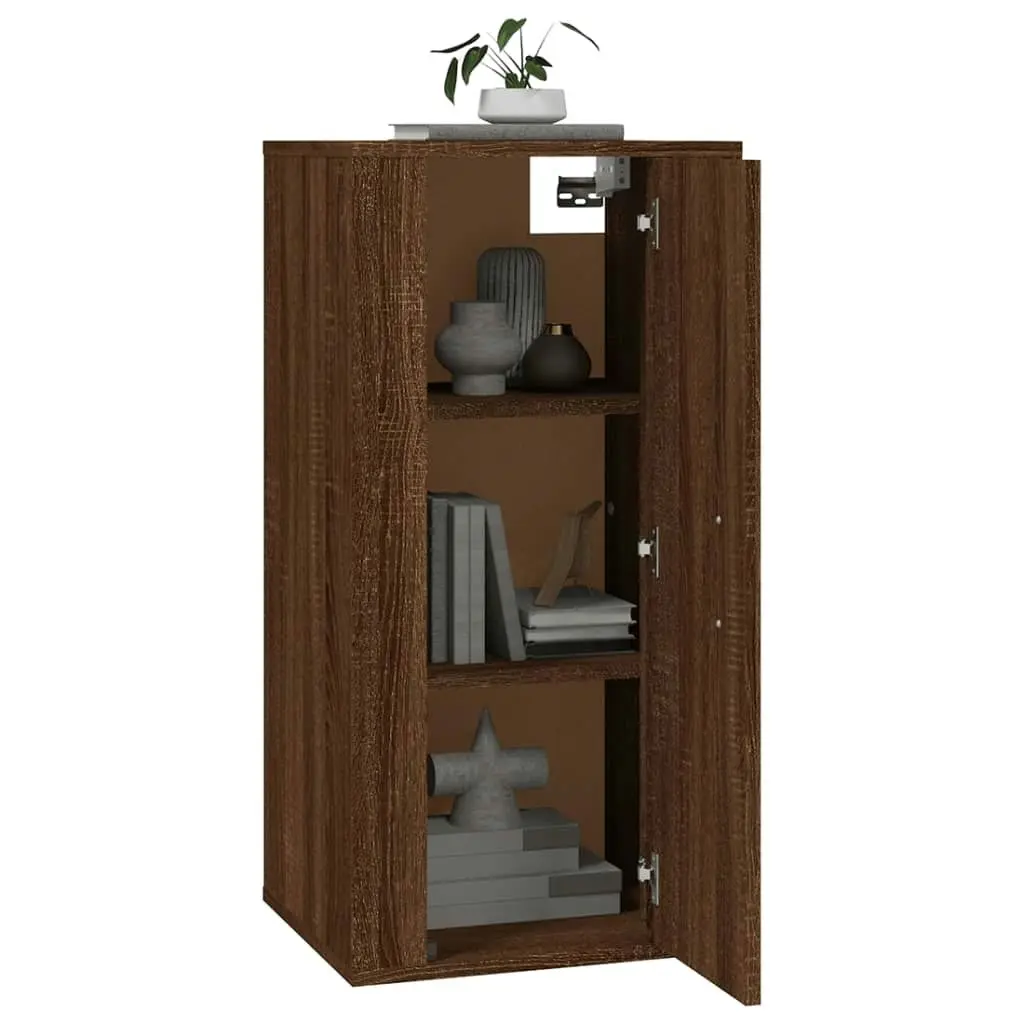 Wall Mounted TV Cabinet Brown Oak 40x34.5x80 cm 816679