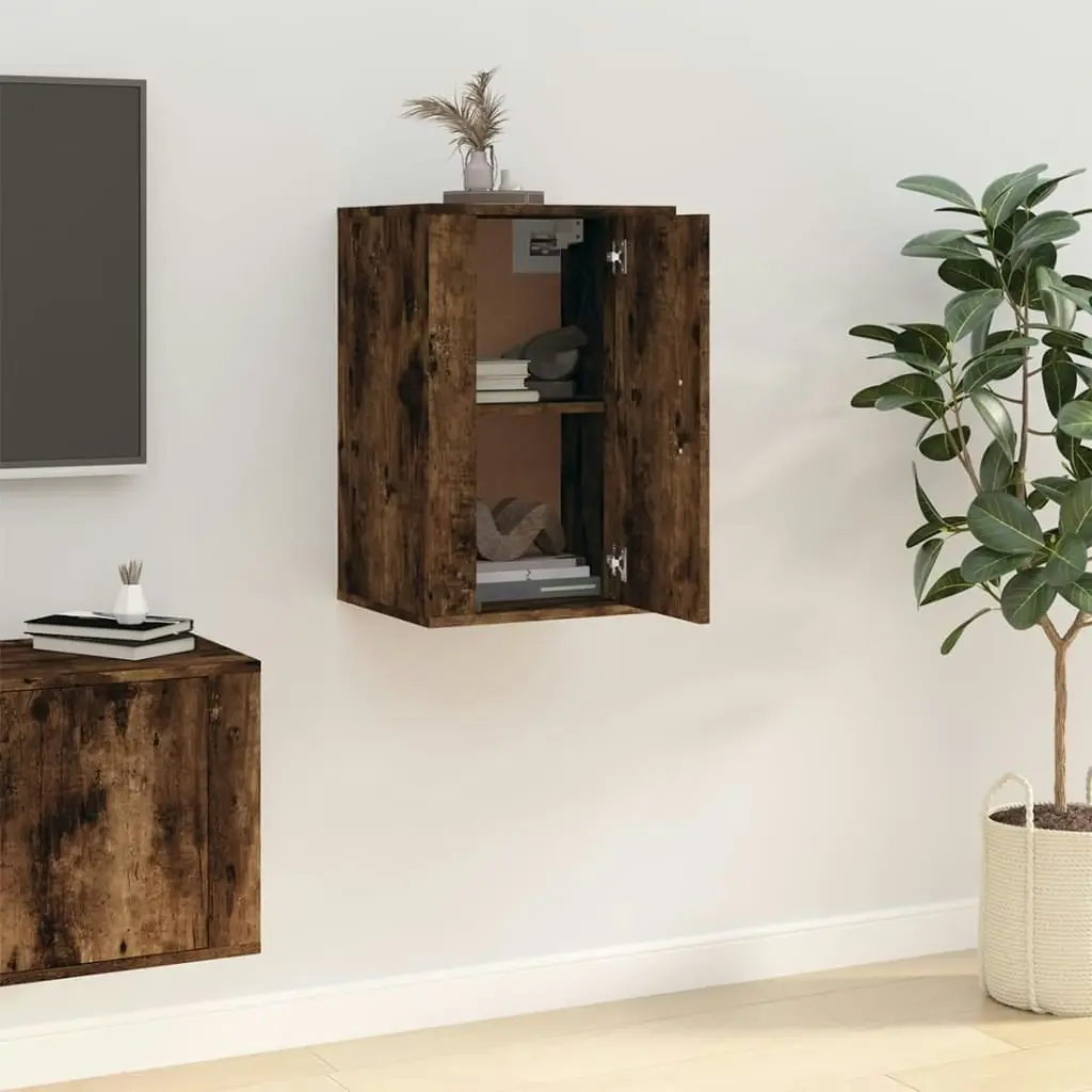 Wall Mounted TV Cabinet Smoked Oak 40x34.5x60 cm 816666