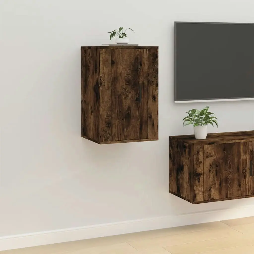 Wall Mounted TV Cabinet Smoked Oak 40x34.5x60 cm 816666