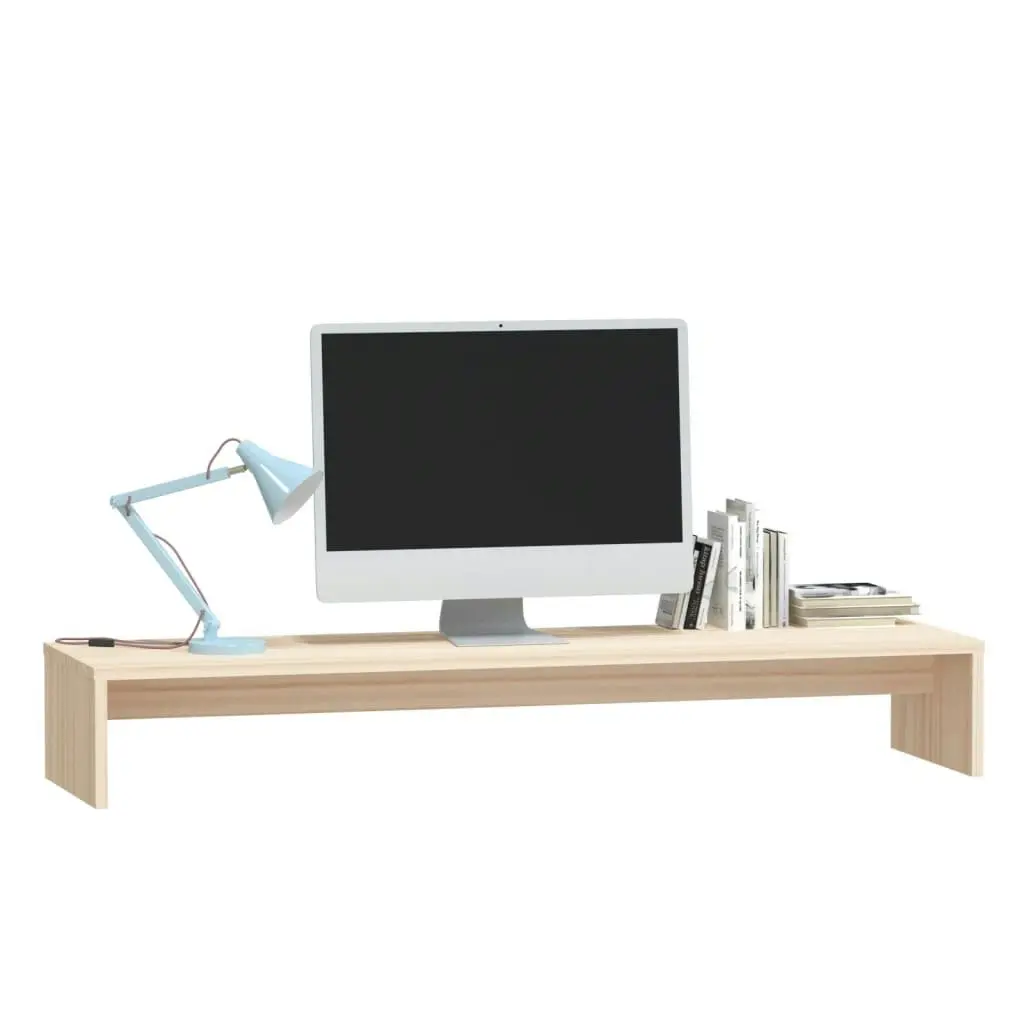 Monitor Stand 100x27x15 cm Solid Wood Pine 813929