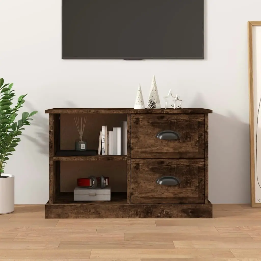 TV Cabinet Smoked Oak 73x35.5x47.5 cm Engineered Wood 816173