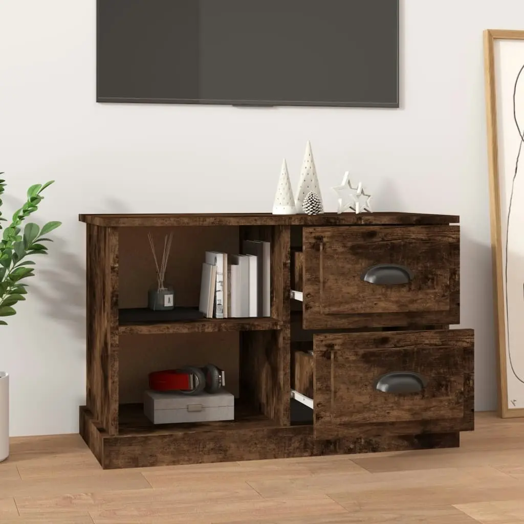 TV Cabinet Smoked Oak 73x35.5x47.5 cm Engineered Wood 816173