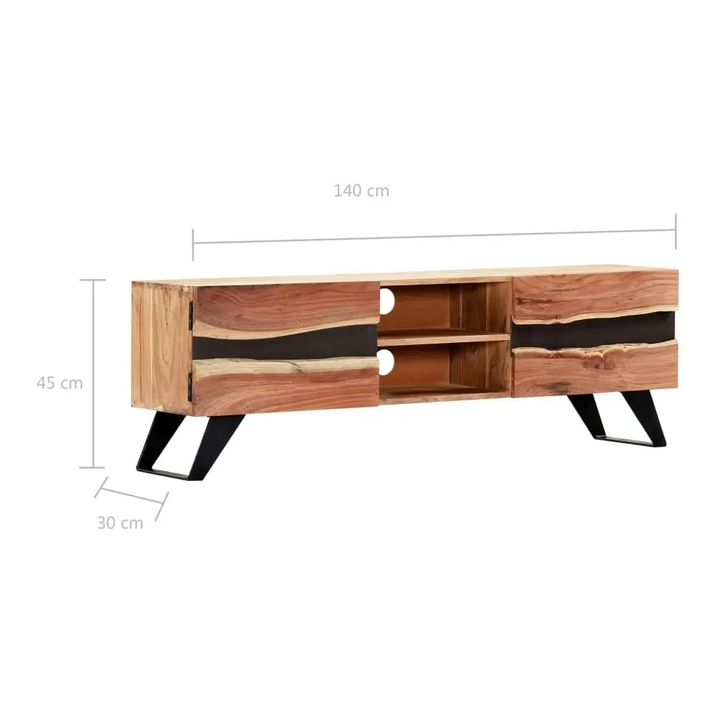 TV Cabinet 140x30x45 cm Solid Acacia Wood 247974