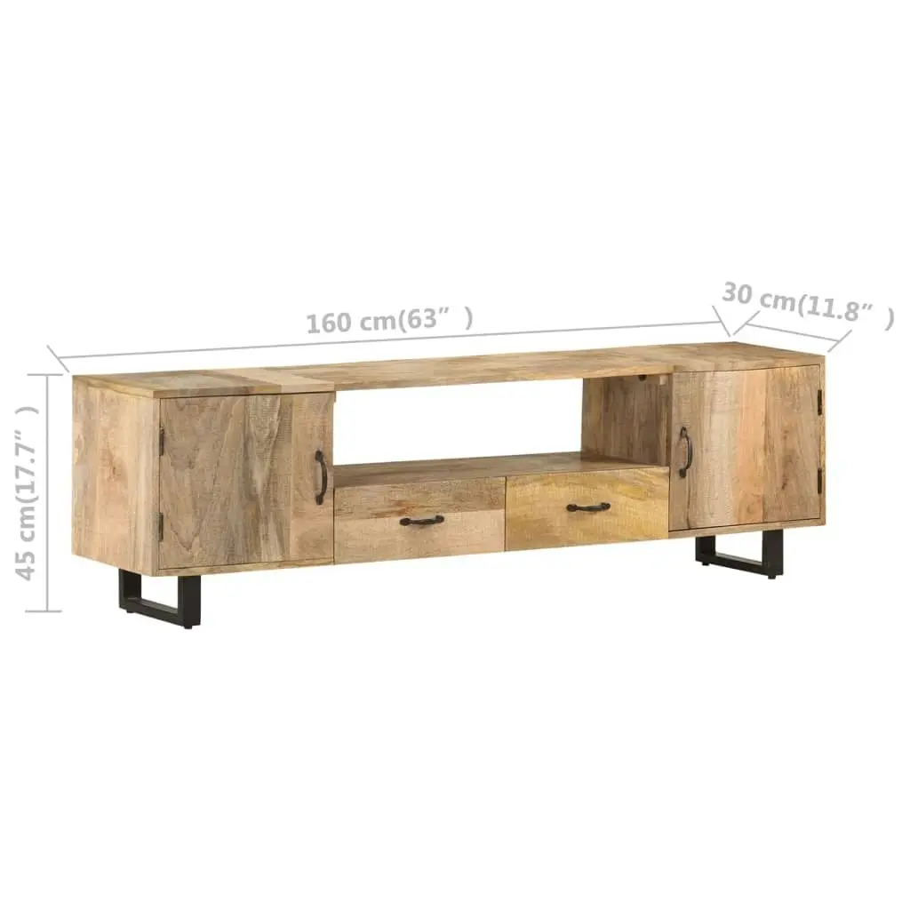 TV Cabinet 160x30x45 cm Solid Mango Wood 320255