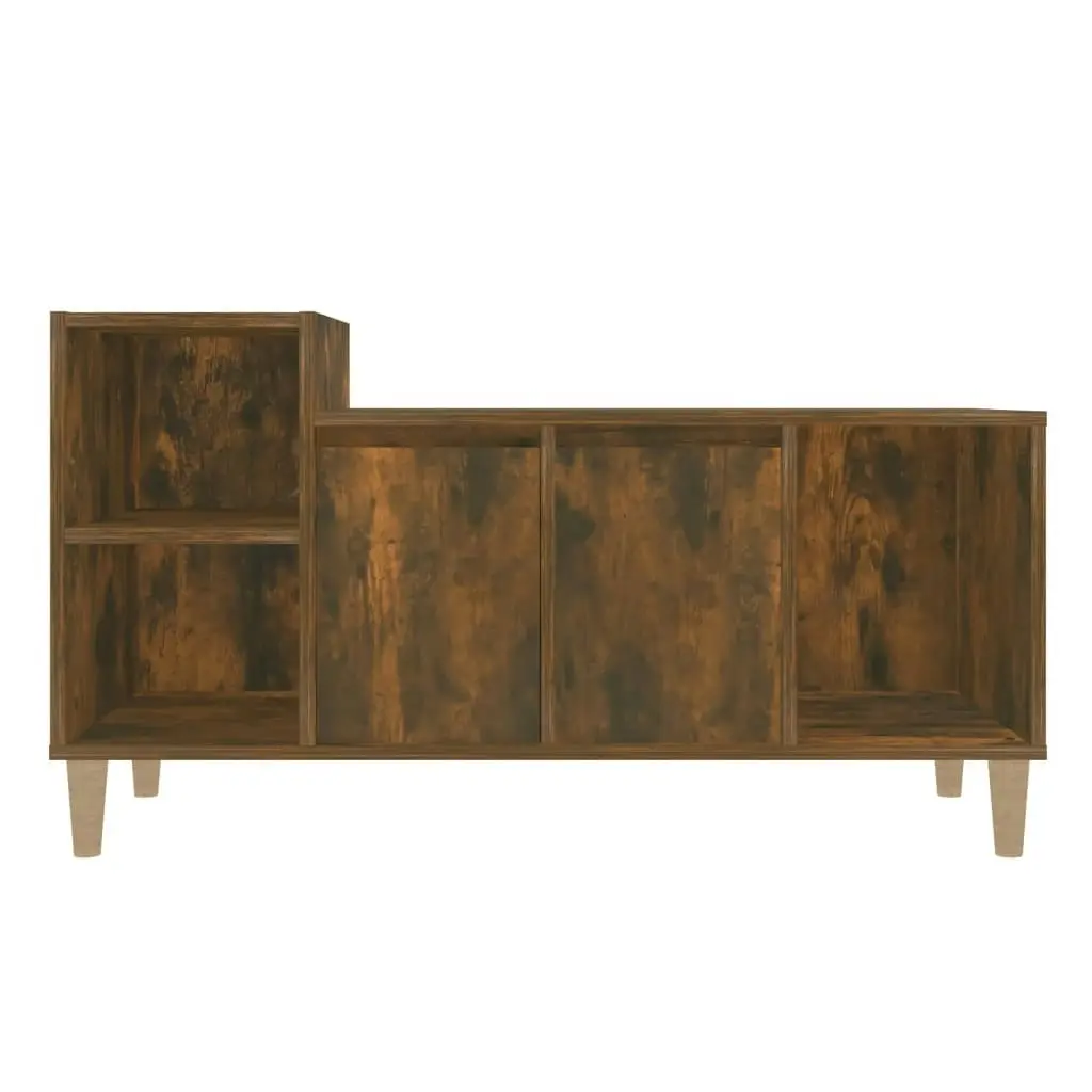 TV Cabinet Smoked Oak 100x35x55 cm Engineered Wood 821177