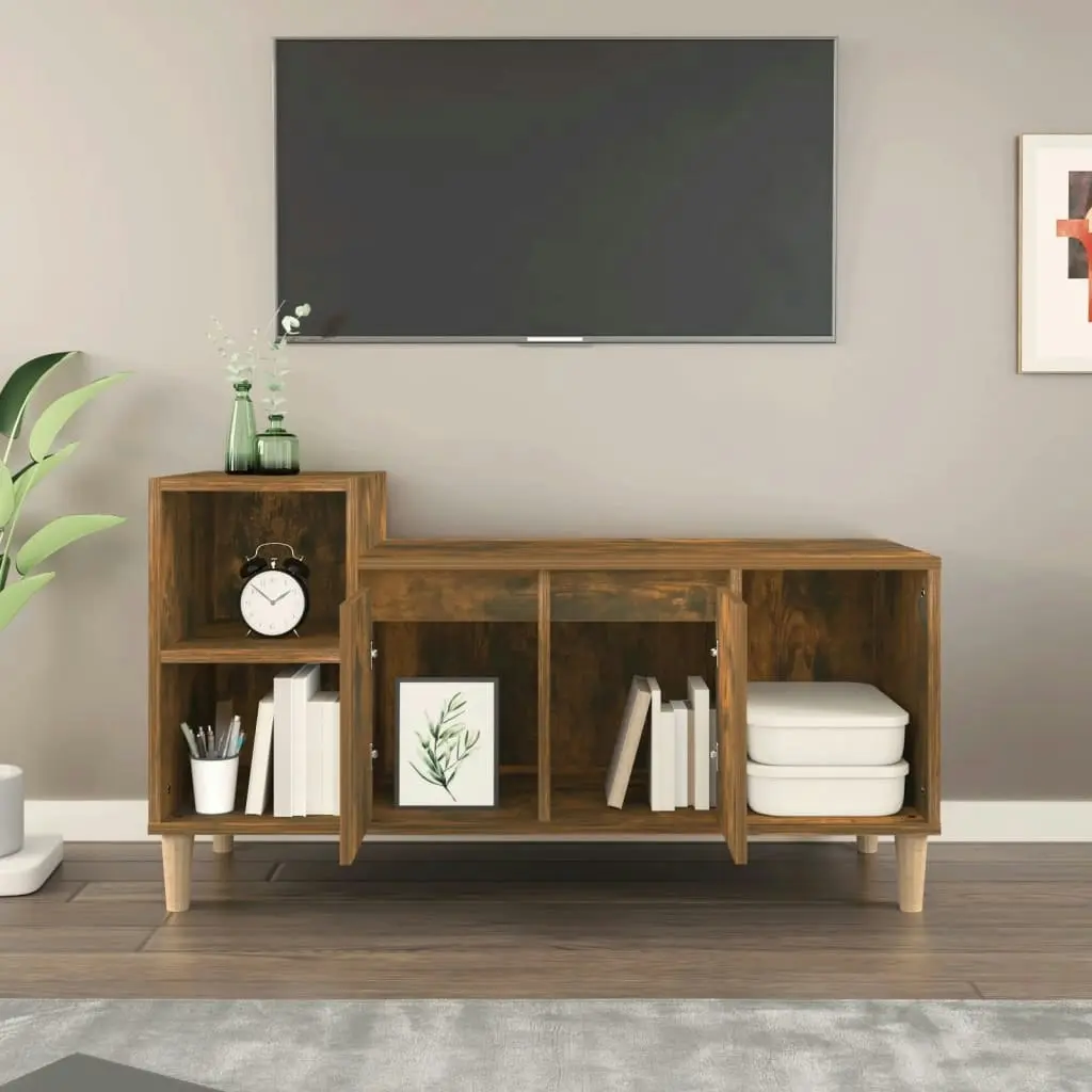 TV Cabinet Smoked Oak 100x35x55 cm Engineered Wood 821177