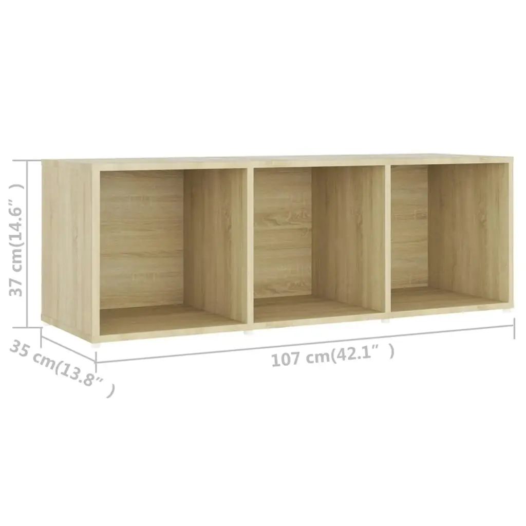 TV Cabinet Sonoma Oak 107x35x37 cm Engineered Wood 805537