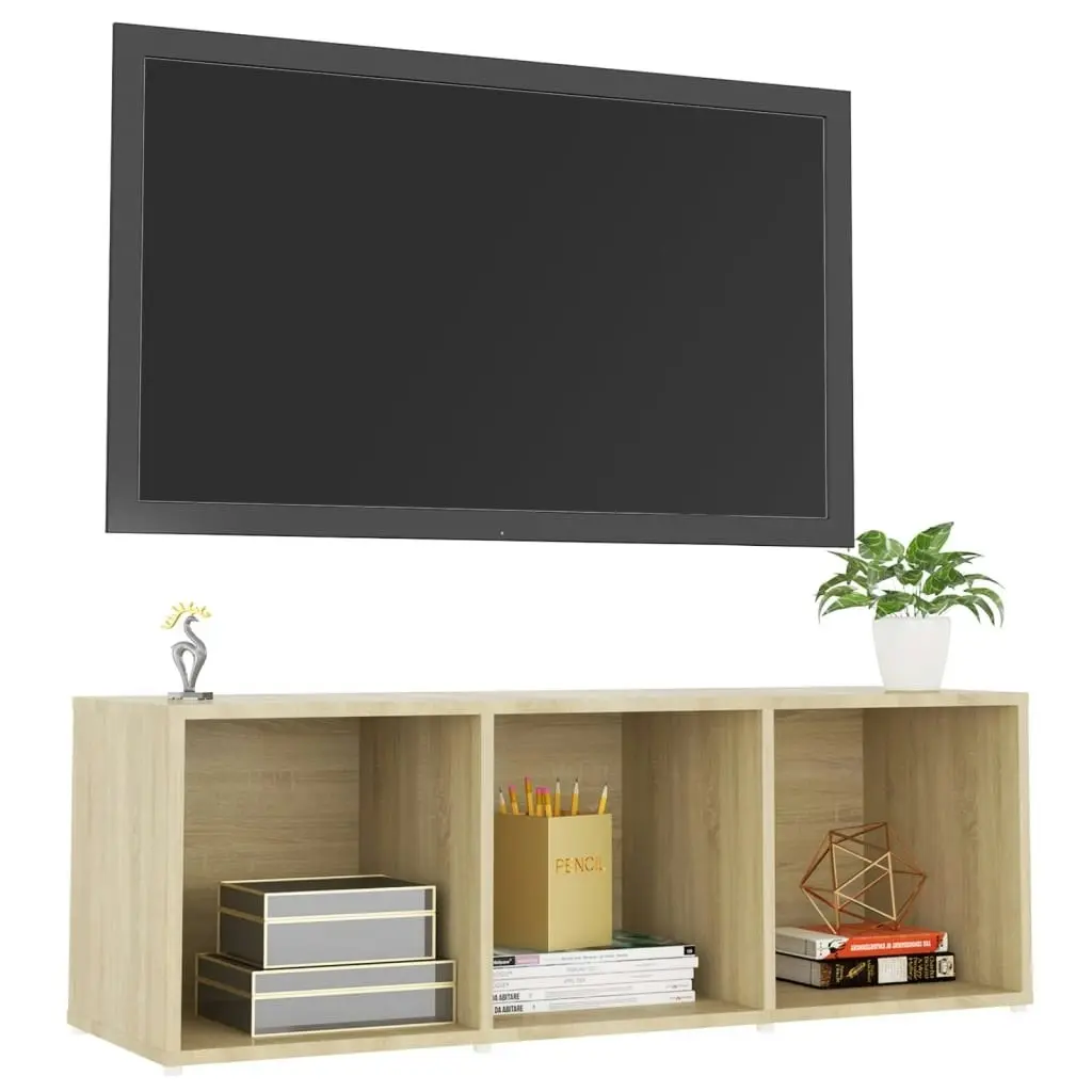 TV Cabinet Sonoma Oak 107x35x37 cm Engineered Wood 805537