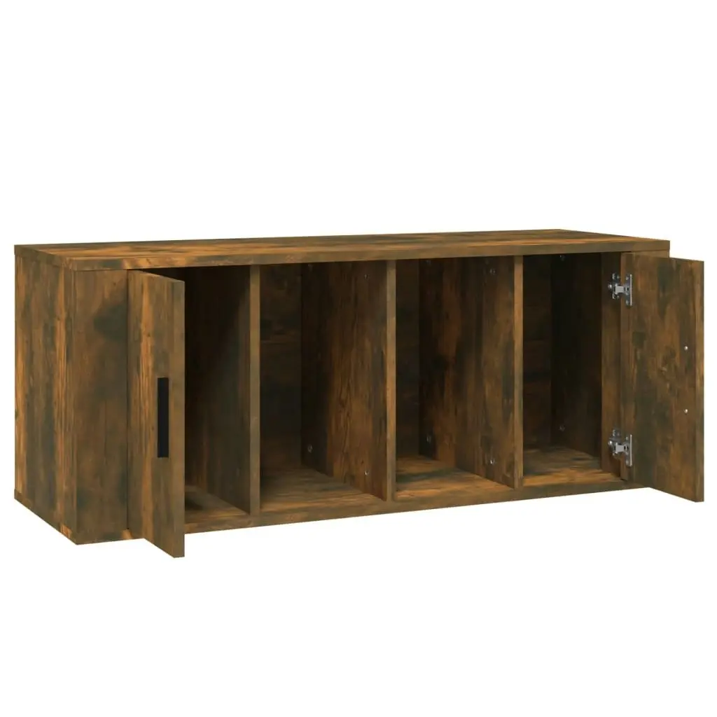 TV Cabinet Smoked Oak 100x35x40 cm Engineered Wood 816805