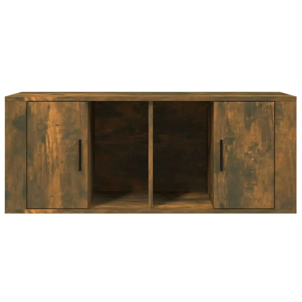 TV Cabinet Smoked Oak 100x35x40 cm Engineered Wood 816805