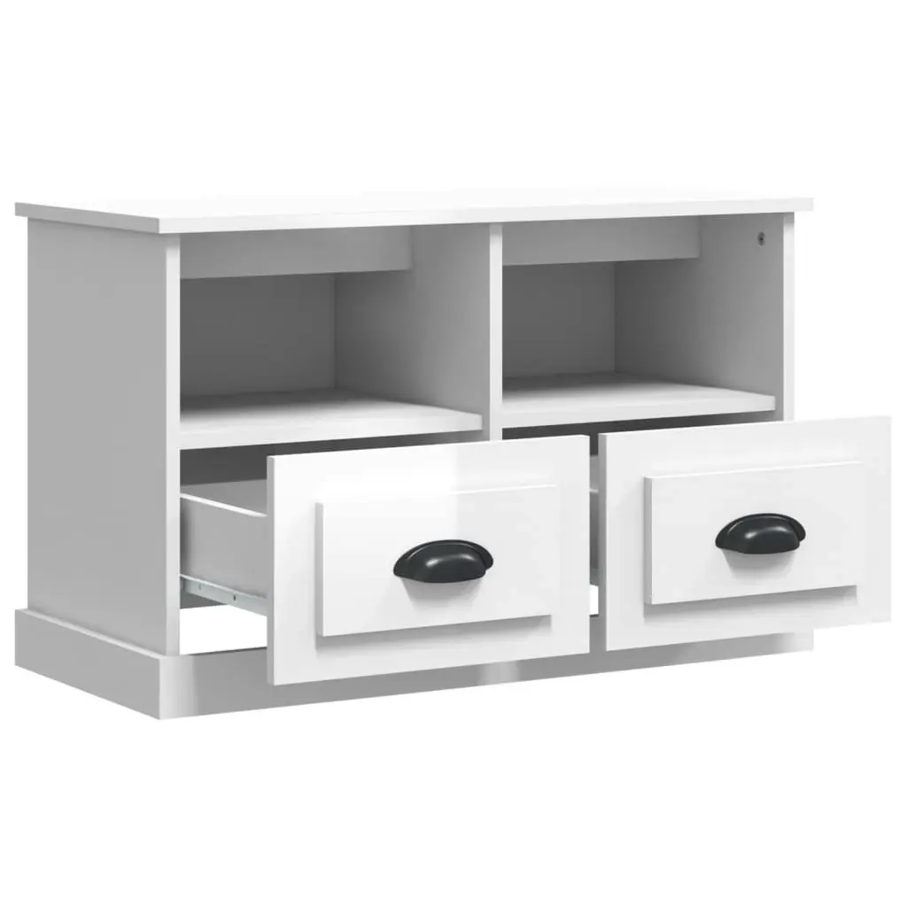 TV Cabinet High Gloss White 80x35x50 cm Engineered Wood 816282