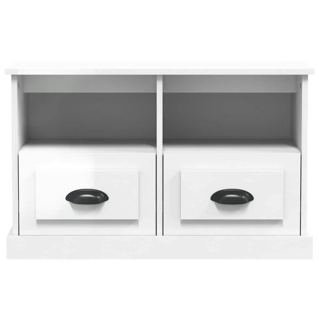 TV Cabinet High Gloss White 80x35x50 cm Engineered Wood 816282