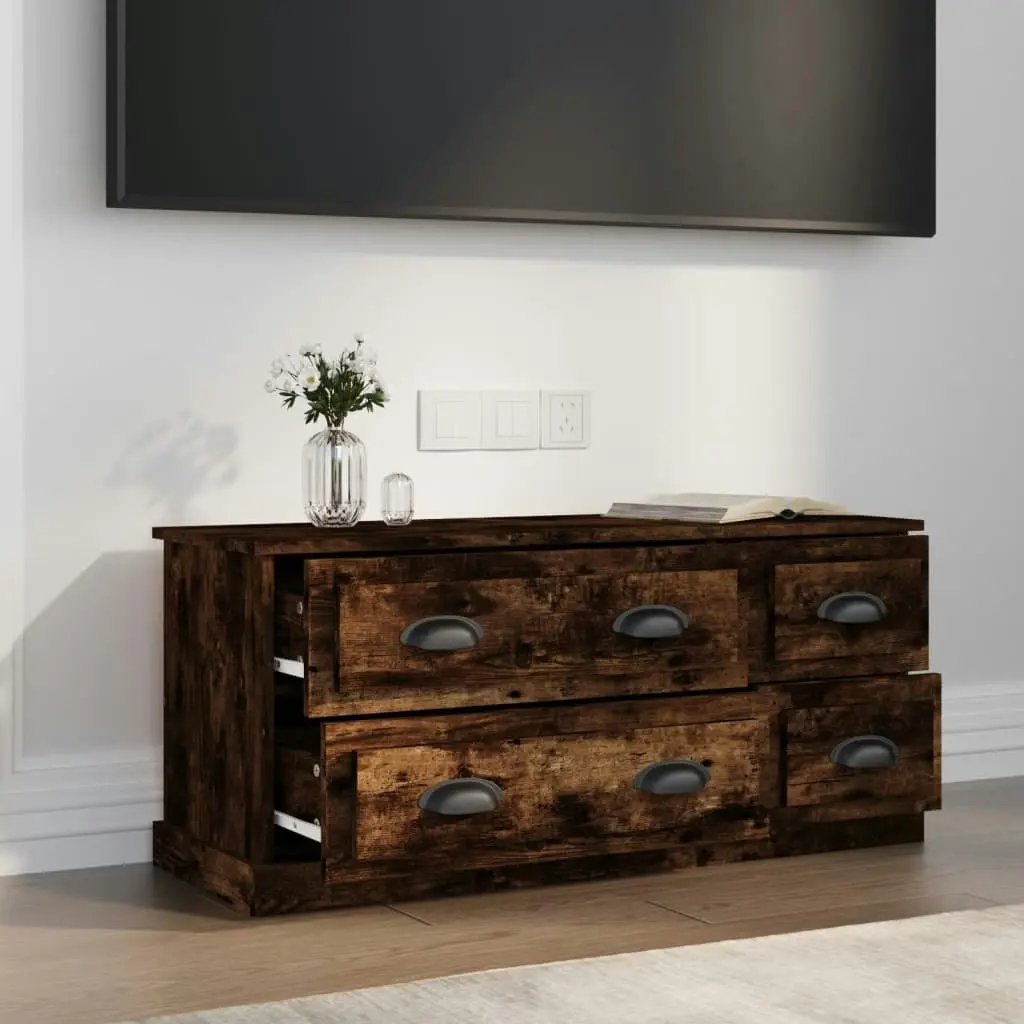 TV Cabinet Smoked Oak 100x35.5x45 cm Engineered Wood 816453