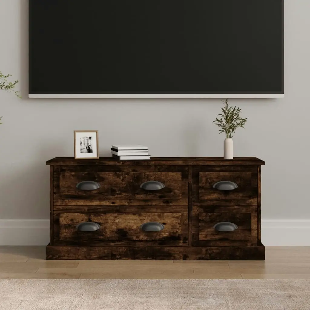 TV Cabinet Smoked Oak 100x35.5x45 cm Engineered Wood 816453