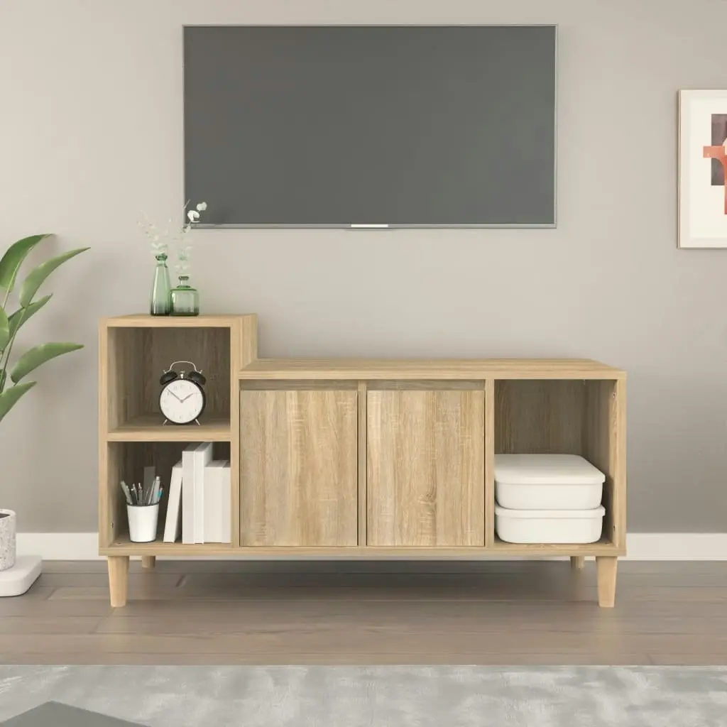 TV Cabinet Sonoma Oak 100x35x55 cm Engineered Wood 821175