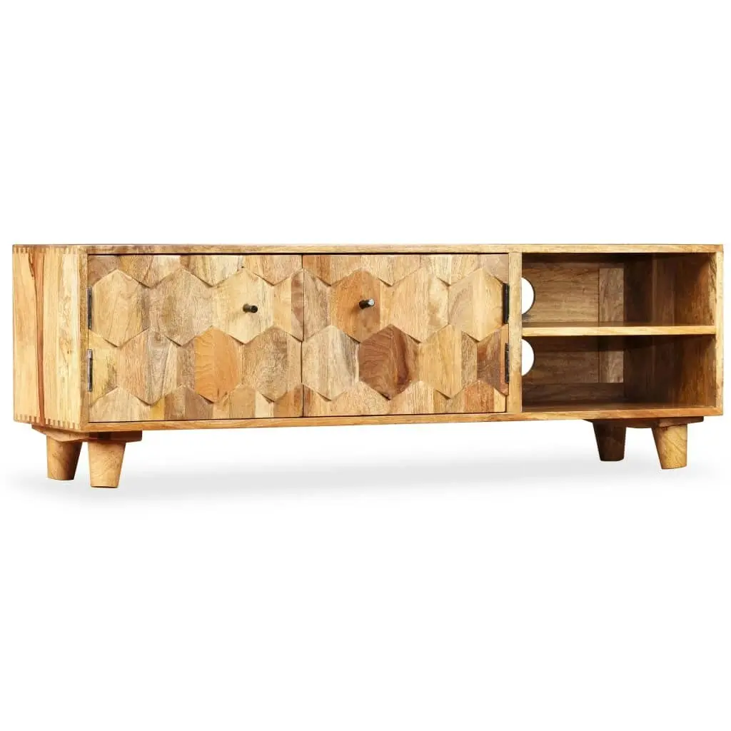 TV Cabinet Solid Mango Wood 118x35x40 cm 245136