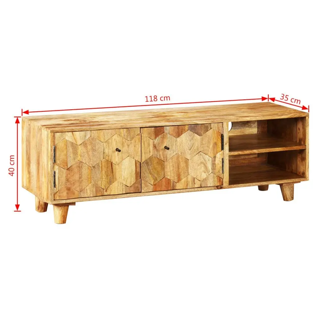 TV Cabinet Solid Mango Wood 118x35x40 cm 245136