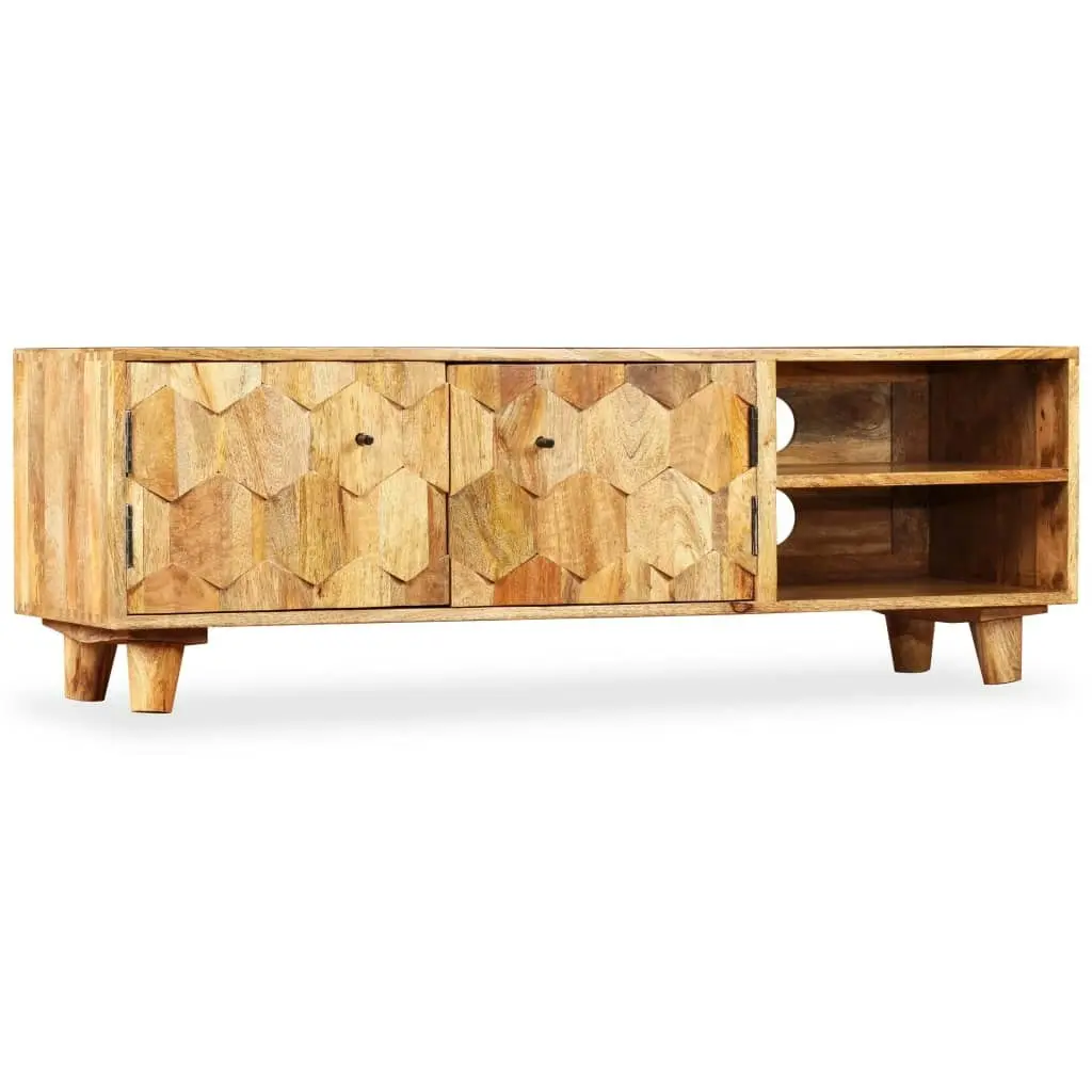 TV Cabinet Solid Mango Wood 118x35x40 cm 245136