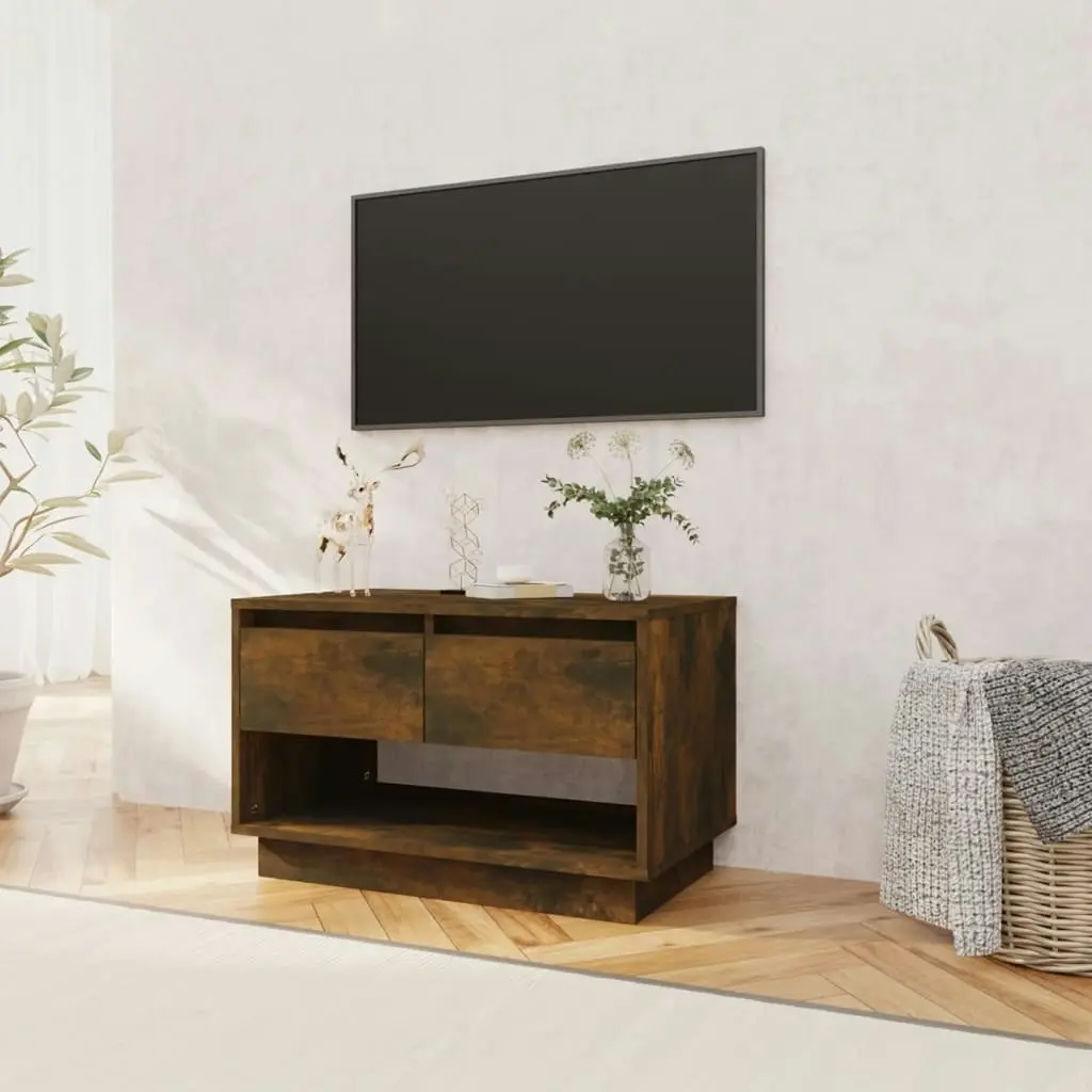 TV Cabinet Smoked Oak 70x41x44 cm Engineered Wood 812975