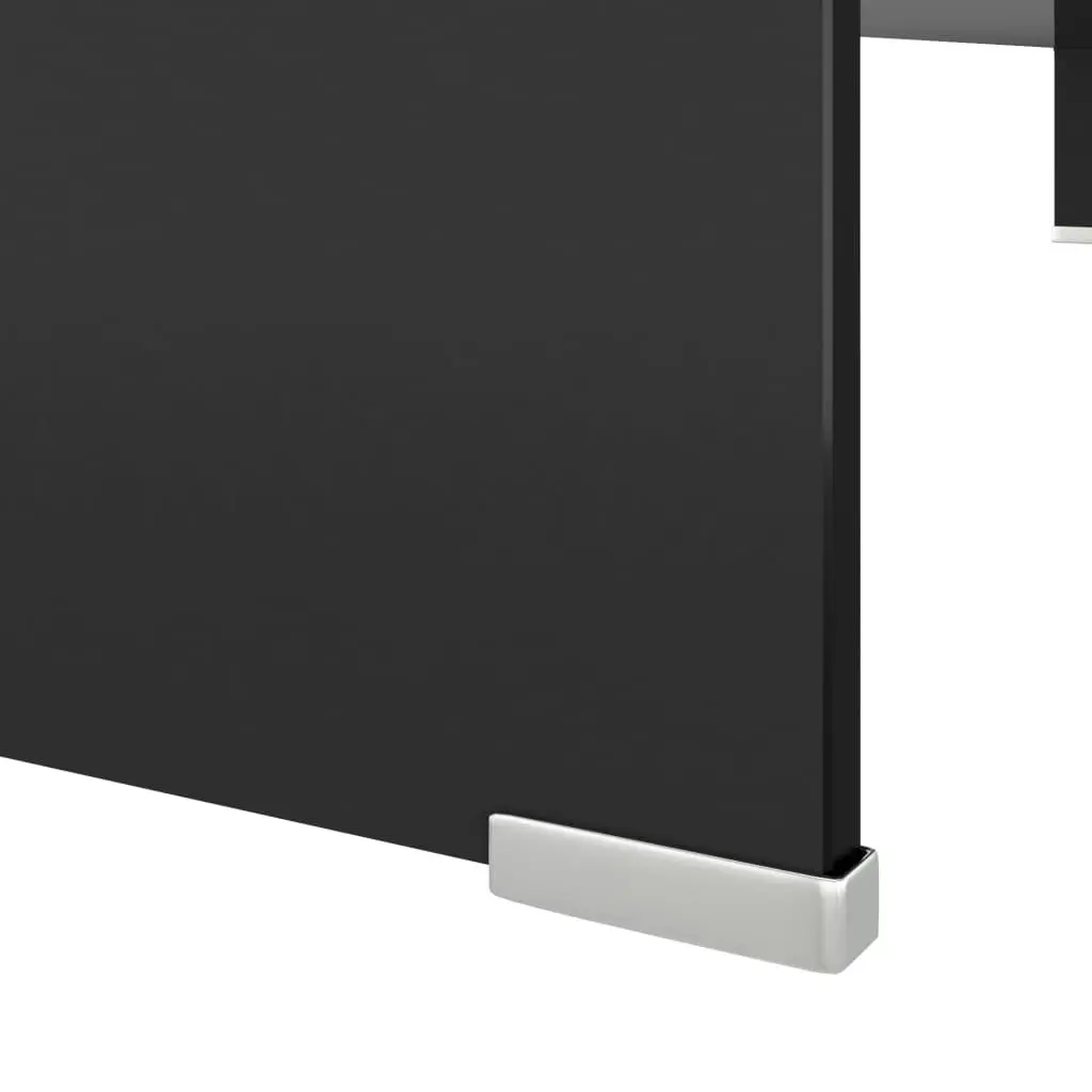 TV Stand/Monitor Riser Glass Black 110x30x13 cm 244140