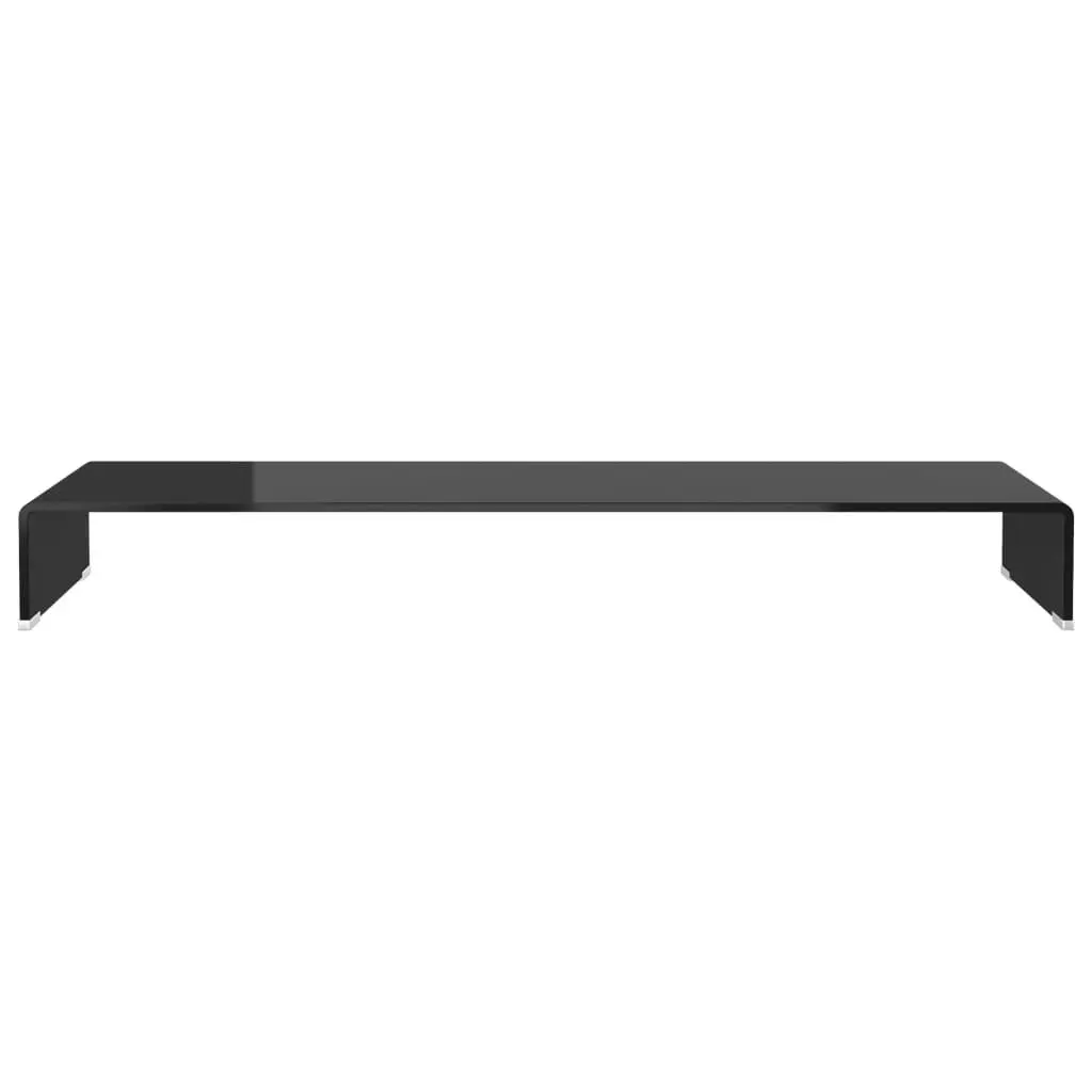 TV Stand/Monitor Riser Glass Black 110x30x13 cm 244140