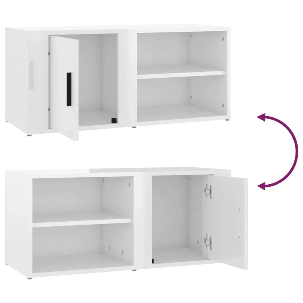 TV Cabinet High Gloss White 80x31.5x36 cm Engineered Wood 819440