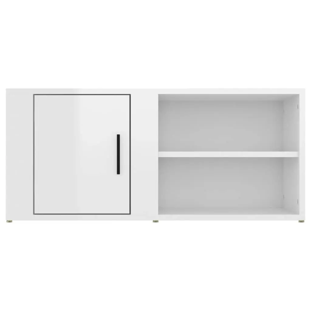 TV Cabinet High Gloss White 80x31.5x36 cm Engineered Wood 819440