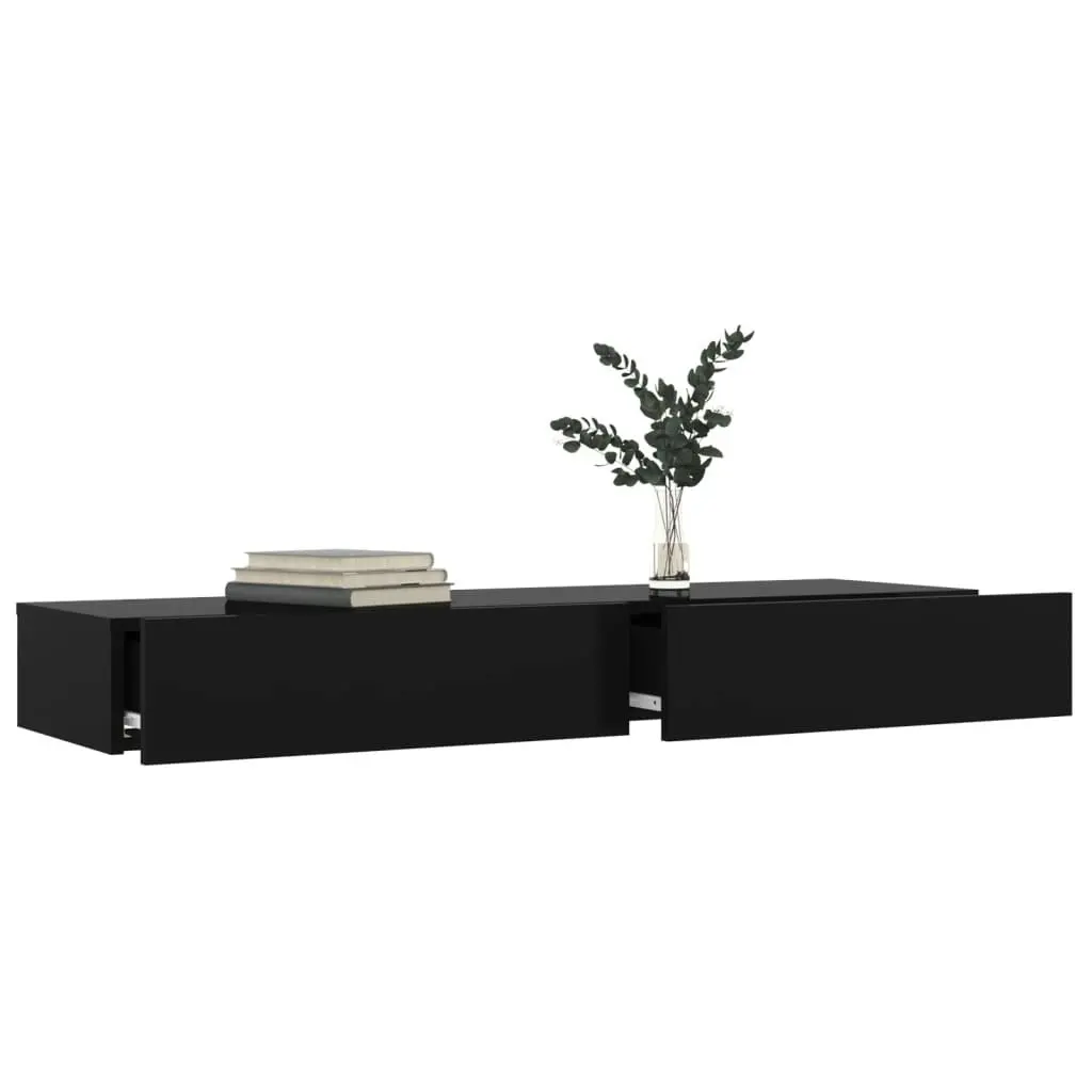 TV Cabinet with LED Lights Black 120x35x15.5 cm 832864